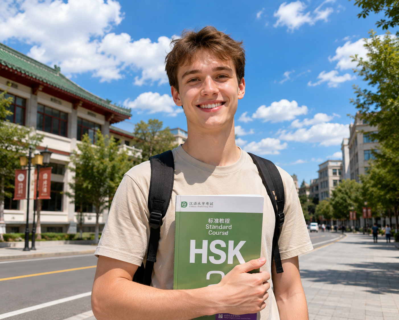 Learner studying for HSK